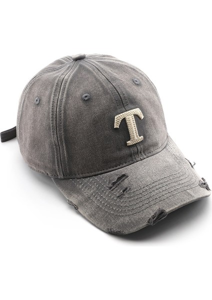 Şapka Kadın Yıkanmış Retro Harf Delikli Şapka Açık Seyahat Sokak Güneş Koruma Beyzbol Şapkası (Yurt Dışından)