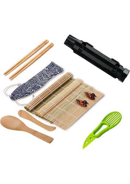 1set Suşi Üreticisi Suşi Kalıp Kitlesi Sebze Eti Haddeleme Bambu Mat Diy Mutfak Alet Aksesuarları (Yurt Dışından)