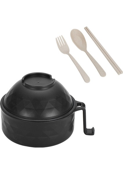 Ramen Kase Ocak Seti - Buğday Saman Anında Erişte Kase Siyah (Yurt Dışından)