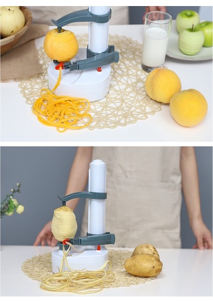 Meyve Otomatik Paslanmaz Çelik Soyucu Mutfak Patates Kesici Makine-Beyaz Için Çok Fonksiyonlu Elektrikli Soyucu (Yurt Dışından) indirimleri