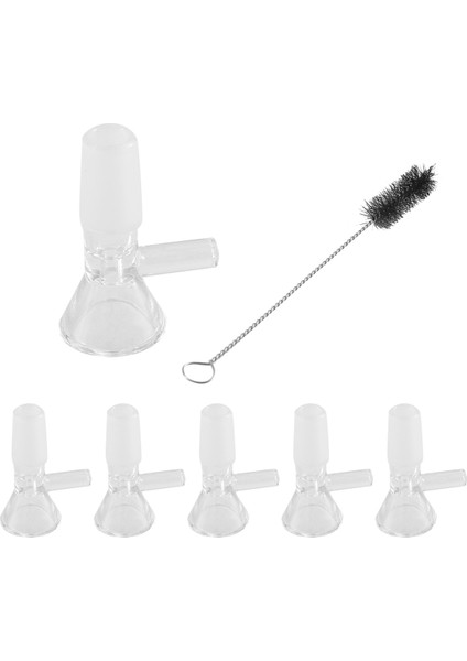 14MM Kase - Berrak Cam Huni, 6 Adet Temizleme Fırçalı Bilimsel Küçük Cam Huni (Yurt Dışından)