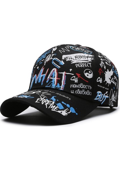 Moda Grafiti Trendi Şapka Kişilik Baskı Hip-Hop Ördek Gagası Şapkası Avrupa ve Amerikan Güneşlik Ördek Gagası Şapkası (Yurt Dışından)