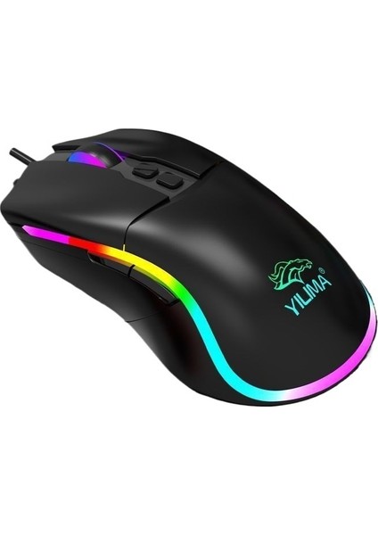 Kablolu Oyun Faresi Rgb Bilgisayar Masaüstü Dizüstü Ofis Demir Blok Ağırlıklı Fare (Yurt Dışından)