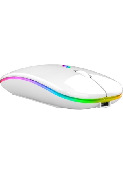 Sessiz Bluetooth Çift Modlu Aydınlık Kablosuz Fare (Yurt Dışından)