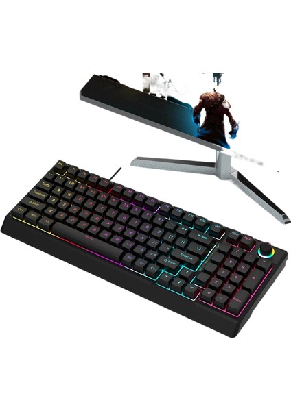 Yeni K98 Gerçek Mekanik Klavye Mavi Eksen Kırmızı Eksen Kablolu Iki Renkli Enjeksiyon Süblimasyon Tuş Takımı Oyun Çevre Birimleri (Yurt Dışından)