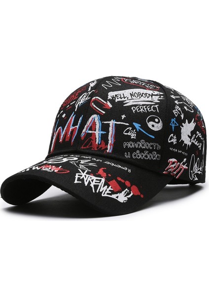 Moda Grafiti Trendi Şapka Kişilik Baskı Hip-Hop Ördek Gagası Şapkası Avrupa ve Amerikan Güneşlik Ördek Gagası Şapkası (Yurt Dışından)