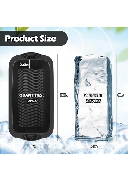 2pcs Ekstra Büyük Buz Bloğu Kalıp Buz Banyosu Için Buz Kalıpları Soğuk Dalma Veya Soğutucular Için Silikon Buz Küpü Kalıpları Buz Tepsisi (Yurt Dışından) fırsatları