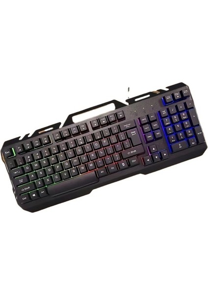 Metal Panel Mekanik Hissiyat E-Spor Oyunu Aydınlık Çizgi Çapraz Sınır Mevcut Dizüstü Bilgisayar Masaüstü Evrensel Klavye Fare (Yurt Dışından)