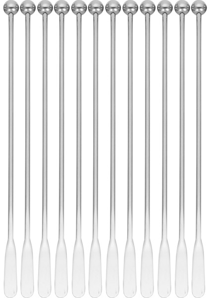 12PCS Swizzle Çubukları, Premium Paslanmaz Çelik Kokteyl Içecek Içecek Karıştırıcı Çubuk, Çubuk Için Yeniden Kullanılabilir Karıştırma Çubukları (Yurt Dışından)