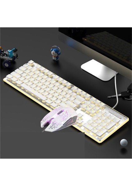 2025 Yeni Kablolu Mekanik Hisli Klavye Su Geçirmez Sessiz Ultra Ince Oyun E-Spor Ofis Yazma Masaüstü Dizüstü Bilgisayar (Yurt Dışından)