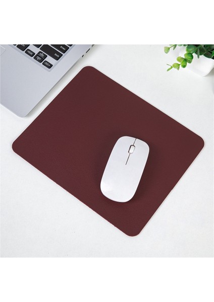 Kare Deri Mouse Pad Küçük Pad Düz Renk Masa Pedi Dizüstü Bilgisayar Tablet Deri Pad Oyun Pedi (Yurt Dışından)