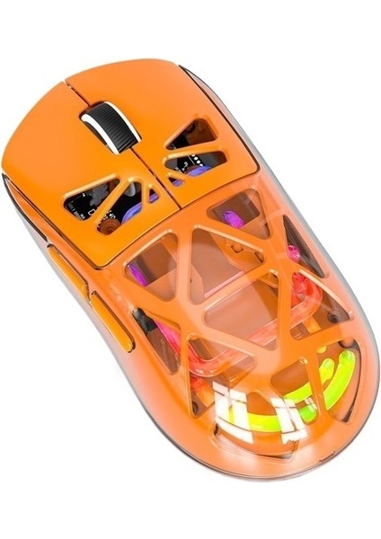 Şeffaf Sessiz Fare Kablosuz Şarjlı Çift Modlu Rgb Ergonomik Bluetooth Fare (Yurt Dışından)