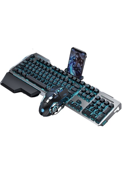 Sınır Ötesi Mekanik Çay Eksenli Klavye ve Fare Seti Dizüstü Bilgisayar Kablolu Klavye ve Fare E-Spor Oyun Klavyesi ve Fare Iki Parçalı Set (Yurt Dışından)