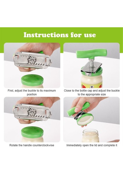 Zahmetsiz Kavanoz, Yaşlılar Için Şişe Açıcılar Kolay Açık Kapak Açıcı Ayarlanabilir Kavrama Paslanmaz Çelik Beyaz (Yurt Dışından) fırsatları