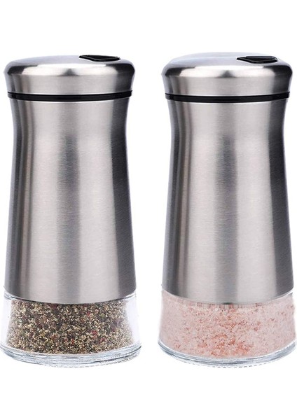 Cam Taban Tuzu ve Ayarlanabilir Delikli Biber Çalkalayıcılarla Yerleştirilmiş Paslanmaz Çelik Tuz ve Karabiber Çalkalayıcılar (Yurt Dışından) fiyatları