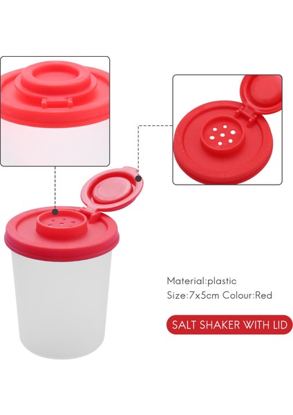 2 Orta Tuz ve Biber Shaker Nem Kanıtı, Kırmızı Kapaklı Tuzlu Tuluşma Kapaklar Plastik Hava Geçirmez Baharat Kavanoz Dispenser (Yurt Dışından) indirimleri