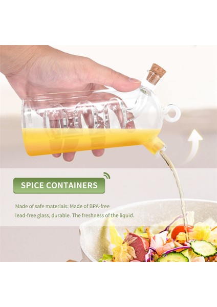 2&#39;si Çift Katmanlı Şişe Sosu Yağ Sirke Cam Şişe Çeşni Baharat Mühürlü Mutfak Depolama (Yurt Dışından) indirimleri