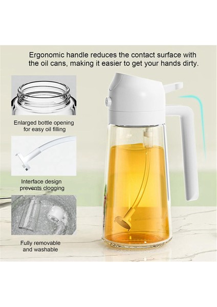 2 Arada 1 Yağ Dağıtıcı ve Yağ Püskürtücü, Mutfak Yeşili Için Yaklaşık 16 Oz Cam Yağ Sprey Dağıtıcı Şişe (Yurt Dışından) fırsatları