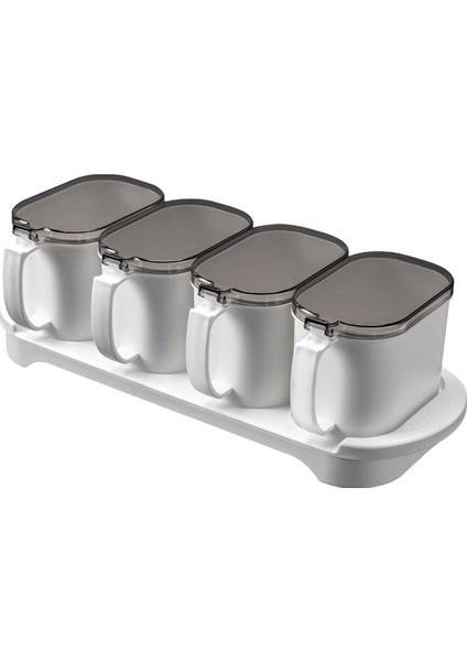 Baharat Kutusu Set Saray Depolama Konteyneri Kaşık Hava Geçirmez Baharat Kutusu Baharat Tuzağı Şeker Kutusu Için Çeşni Kavanozları (Yurt Dışından)