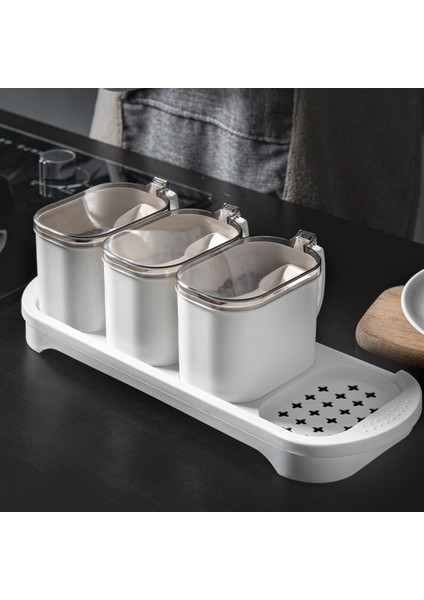 Baharat Kutusu Set Saray Depolama Konteyneri Kaşık Hava Geçirmez Baharat Kutusu Baharat Tuzağı Şeker Kutusu Için Çeşni Kavanozları (Yurt Dışından) modelleri