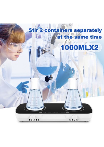 Karıştıran Mini Manyetik Karıştırıcı, 2 Bağımsız Çalışma Paneli Lab Mikseri, 1l+1l Kapasitesi, 0-4000RPM Adjusat Hızı (Yurt Dışından) fırsatları