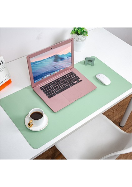 Ekstra Büyük Mouse Pad Düz Renk Kilit Kenarlı Deri Masa Matı Su Geçirmez ve Kir Tutmayan Bilgisayar Masa Matı (Yurt Dışından)