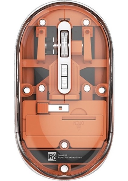 Şeffaf Kablosuz Bluetooth Çift Modlu Fare Sessiz Masaüstü Dizüstü Bilgisayar Evrensel Kablosuz Fare (Yurt Dışından)