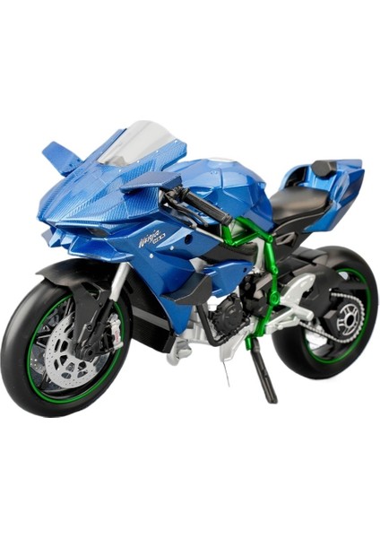 Spreylenebilir Simülasyon Lokomotif Sesi ve Işık Oyuncağı ile 1/9 Alaşımlı H2R Motosiklet Modeli (Yurt Dışından)