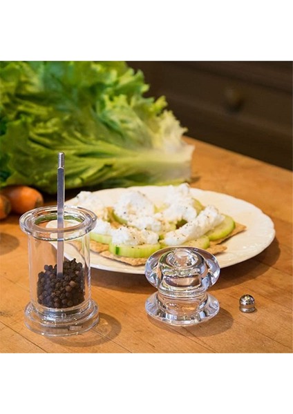 Açık Akrilik Öğütücü Biber Biber Öğütücü, Hassas Mekanizma ve Premium Kaliteli Deniz Tuzu ve Karabiber Içerir (Yurt Dışından) fırsatları