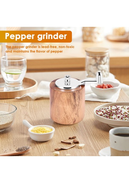 Biber Değirmeni, Klasik Saplı ve Ayarlanabilir Seramik Rotorlu El Krank Odun Biber Öğütücü (Yurt Dışından) fırsatları