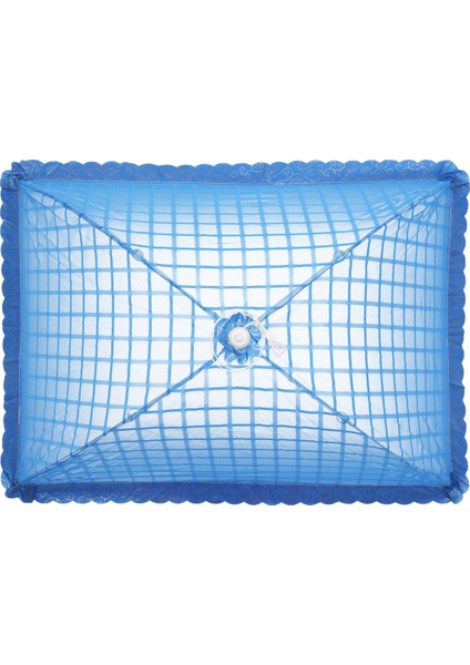Piknik/barbekü Için 72X51CM Yeniden Kullanılabilir ve Katlanır 72X51CM - 1 Kare Örgü Şemsiye Gıda Örtüsü Net Çadır Seti - Sinekler, Böcekler, Sivrisinek- (Mavi) (Yurt Dışından)