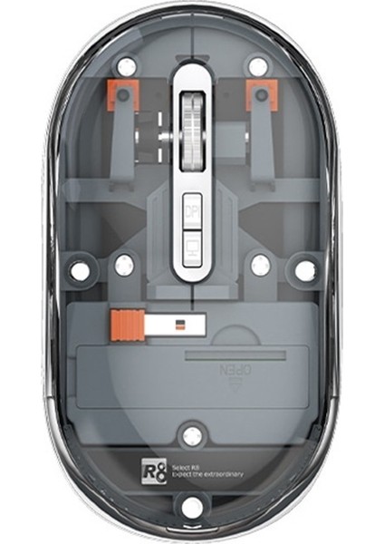 Şeffaf Kablosuz Bluetooth Çift Modlu Fare Sessiz Masaüstü Dizüstü Bilgisayar Evrensel Kablosuz Fare (Yurt Dışından)