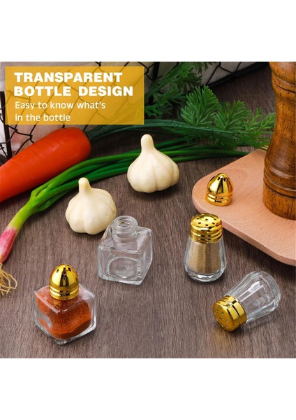 Mini Tuz ve Biber Shakers Temiz Baharatlar Shakers Tiny Spice Shakers Şeffaf Baharatlar Altın (Yurt Dışından) indirimleri