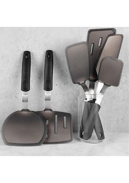 Esnek Silikon Turner Spatula, Isıya Dayanıklı Yapışmaz Mutfak Eşyaları, Yemek Pişirme ve Pişirme Için Paletler (Yurt Dışından) indirimleri