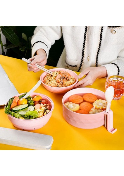 Ramen Kase Ocak Seti - Buğday Saman Anında Erişte Kase Kulplu Pembe (Yurt Dışından) indirimleri