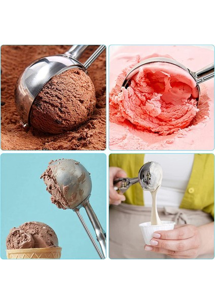 Fırınlama Için 3&#39;lü Çok Büyüklükte Tetikleyici Paslanmaz Çelik Kurabiye Kepçeleri ile Dondurma Kepçe Seti (Yurt Dışından) indirimleri