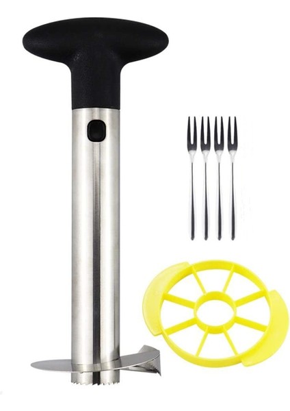 Ananas Kesici ve Üçlü Güçlendirilmiş Paslanmaz Çelikli Cori-Kalın Bıçağı ile Kullanımı Kolay Ananas Corer (Yurt Dışından) fiyatları