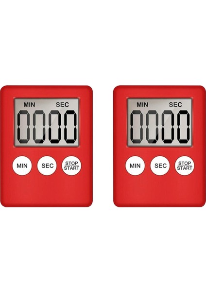 Dijital Mutfak Zamanlayıcısı, Zamanlayıcı, Yumurta Zamanlayıcı, Iş Için Uygun, Spor Zamanlayıcısı, Oyun, Yemek Zamanlayıcısı, 2 Paket Kırmızı (Yurt Dışından)