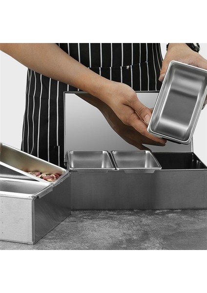 3 Bölüm Baharat Kutusu Paslanmaz Çelik Malzemeler Kutu Peynir Sosu Tuz Şeker Kutusu Baharat Kavanoz Pişirme Aracı (Yurt Dışından) fiyatları