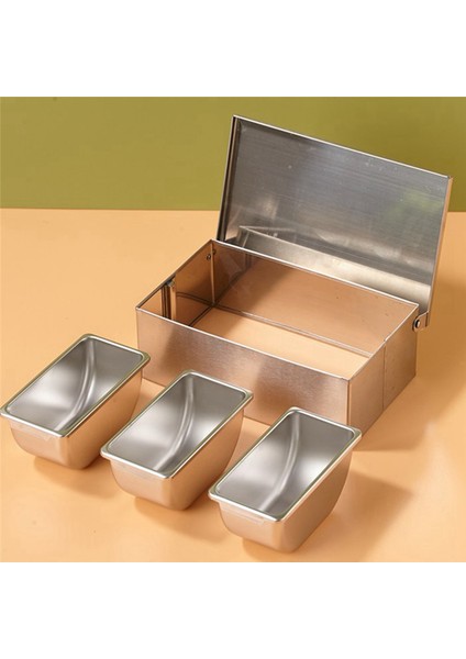 3 Bölüm Baharat Kutusu Paslanmaz Çelik Malzemeler Kutu Peynir Sosu Tuz Şeker Kutusu Baharat Kavanoz Pişirme Aracı (Yurt Dışından) modelleri