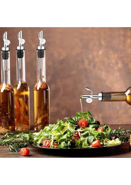 Ağırlıklı Paslanmaz Çelik Dökümciler Zeytin Yağı Dispenser Spout Likör Şişeleri Pourers Otomatik Flip Yağ Dispenseri (Gümüş, 12 Pcs) (Yurt Dışından) modelleri