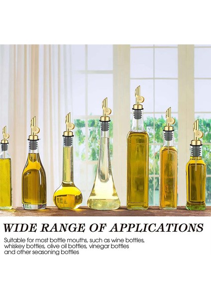 Ağırlıklı Paslanmaz Çelik Dökümciler Zeytin Yağı Dispenser Spout Likör Şişeleri Pourers Otomatik Flip Yağ Dispenseri (Gümüş, 12 Pcs) (Yurt Dışından) fırsatları