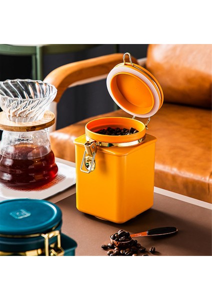 Kahve Çekirdeği Hava Geçirmez Olabilir Espresso Kahve Banyo Kepçe Kahve Tozu Sızdırmazlık Kavanozu Kahve Çekirdeği Depolama Tankı Gıda Konteyneri B (Yurt Dışından) fırsatları