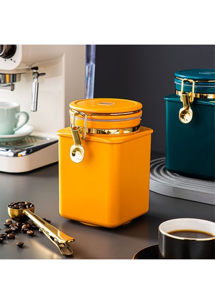 Kahve Çekirdeği Hava Geçirmez Olabilir Espresso Kahve Banyo Kepçe Kahve Tozu Sızdırmazlık Kavanozu Kahve Çekirdeği Depolama Tankı Gıda Konteyneri B (Yurt Dışından) indirimleri