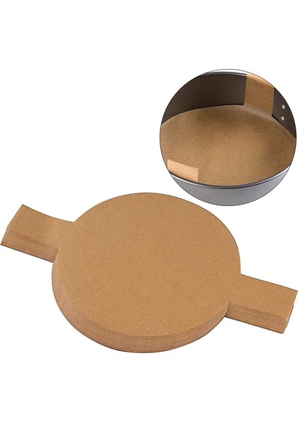 100PCS Öncül Çember Kek Pan Astarları Yuvarlak Yapışmaz Parşömen Kağıdı Fırınlama Için Asansör Sekmeleri ile Kahverengi 8 Inç (Yurt Dışından) fırsatları