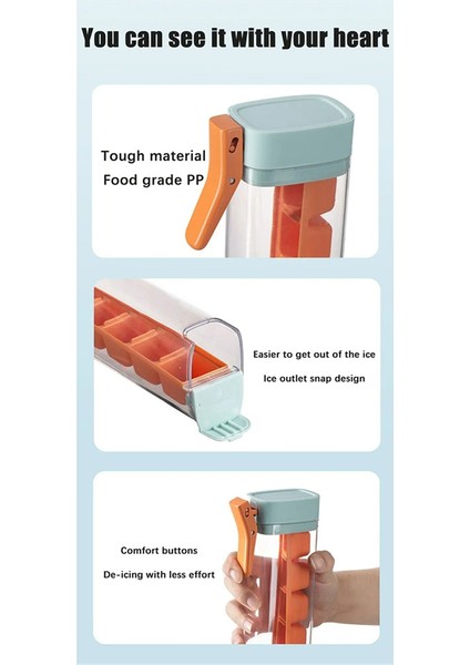 2pcs Tek Elle Presleme Buz Kafesi Serbest Bırakılması Kolay Donma 6 Bölme Buz Küfü Ev Yapımı Küçük Buz Kalıpları, A (Yurt Dışından) modelleri