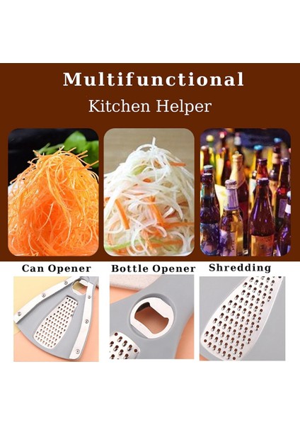 Şişe Açıcı Grater Iki Tek Bir Alet, Sebze Grateri, Bira Kapağı Açıcı Mutfak Yardımcı Hediye Sarı (Yurt Dışından) indirimleri
