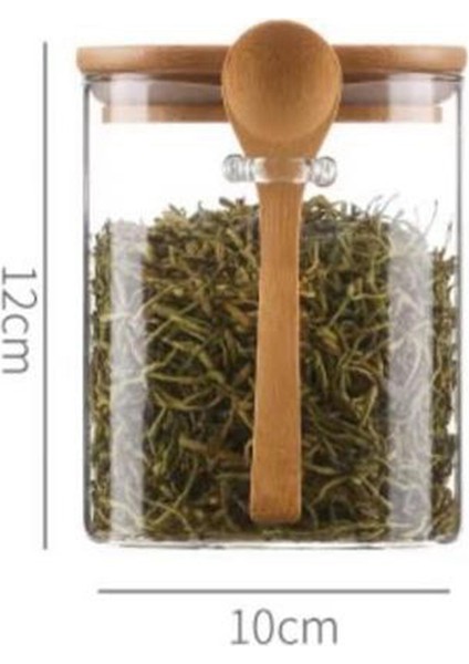 4pcs Kapak ve Kaşıklı Hava Geçirmez Cam Kavanozlar, Kapaklı Şeker Kavanozları, Açık Baharat Kavanozları, Küçük Gıda Saklama Kapları (Yurt Dışından) fiyatları