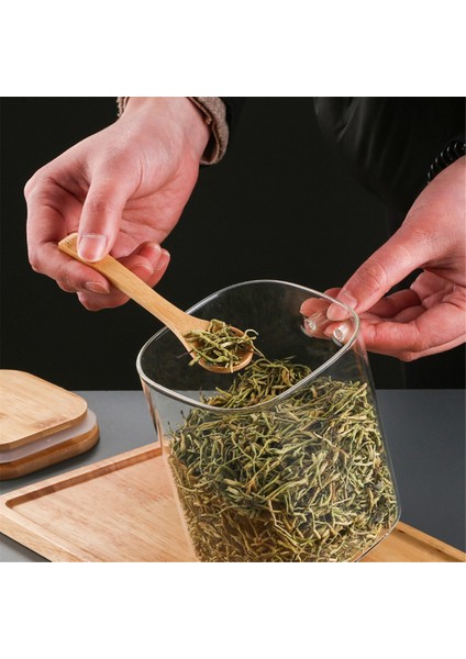 4pcs Kapak ve Kaşıklı Hava Geçirmez Cam Kavanozlar, Kapaklı Şeker Kavanozları, Açık Baharat Kavanozları, Küçük Gıda Saklama Kapları (Yurt Dışından) fırsatları