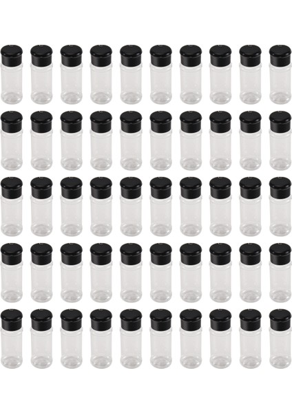 50PCS Shaker Kapakları ile Plastik Baharat Kavanozları Baharat Kapları Plastik Baharat Şişeleri Baharat Jar Kavanozları 3.3OZ/100ML Siyah (Yurt Dışından) fiyatları